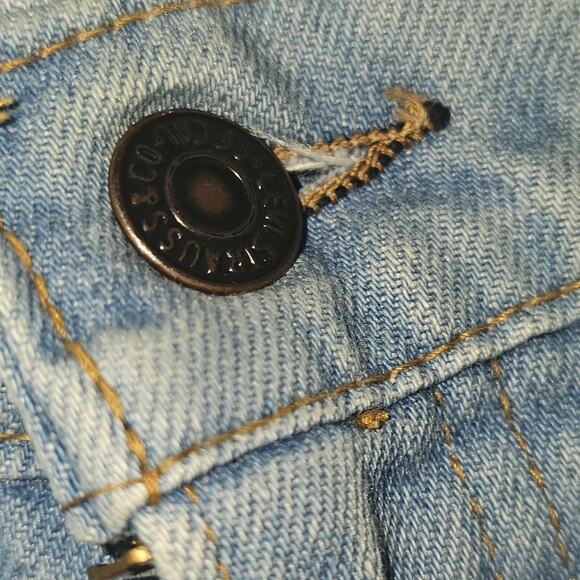 Vtg 1980's Levis METAL CLASP Orange TABRARE DESIGN DENIM JEANS Actual Sz 29x32 - Picture 8 of 15